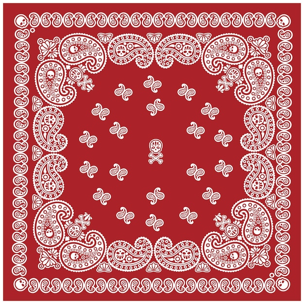 Bandana-schädel und paisley