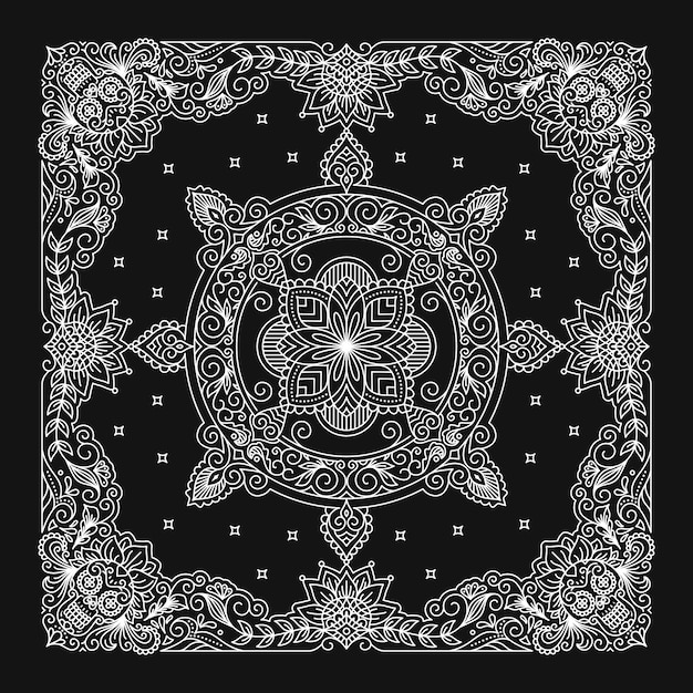 Vektor bandanna design, bandana ornament pattern.