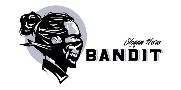 Banditenkopf-Maskottchen-Logo