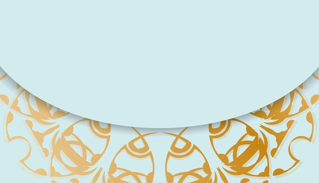 Baner aquamarin farbe mit mandala gold ornament für design unter logo oder text