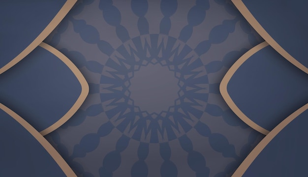 Baner in Blau mit Vintage-Braun-Muster zur Gestaltung unter Ihrem Text