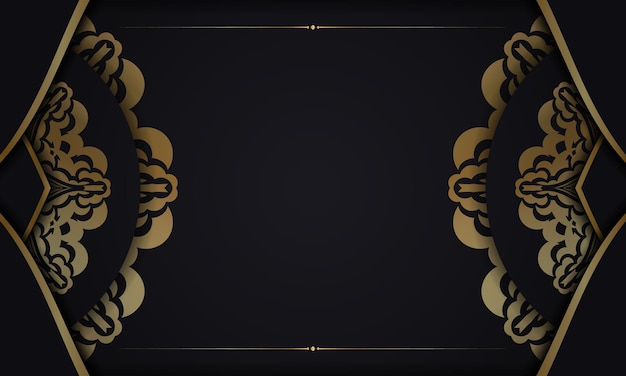 Baner in schwarz mit luxuriösem goldmuster und platz für ihr logo oder ihren text