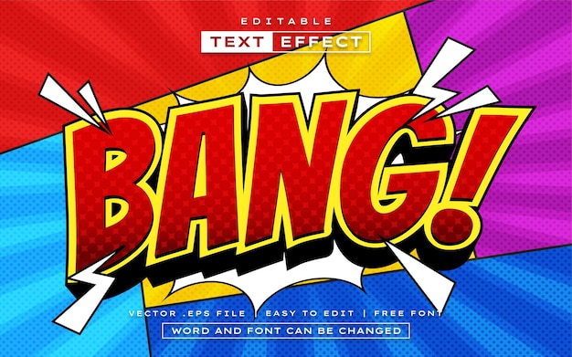 Bang 3D-bearbeitbare Comic-Text-Effekt-Stil