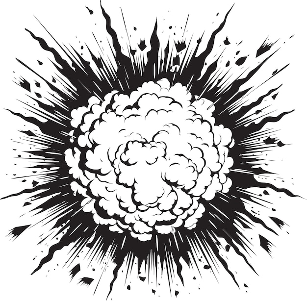 Bang boom explosive cartoon logo explosive impact black blast design (explosiv-logo mit schwarzer explosion)