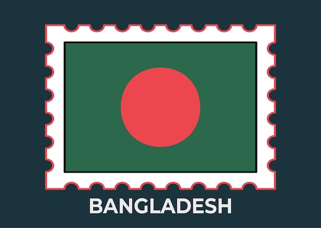 Vektor bangladesch-flagge in der briefmarke