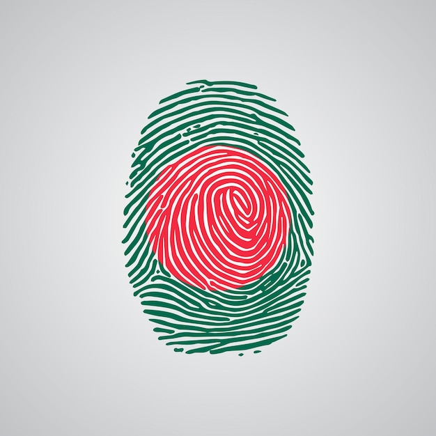 Bangladesch-flaggen-fingerabdruck
