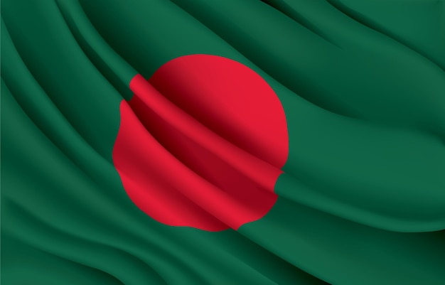 Bangladesch nationalflagge winkt realistische vektorillustration