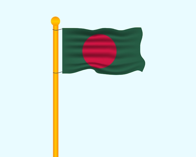 Bangladeschs nationalflagge, die einen realistischen vektor schwenkt