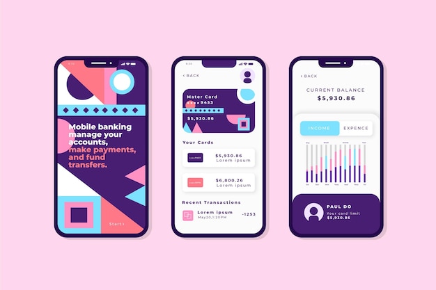 Banking app-oberfläche