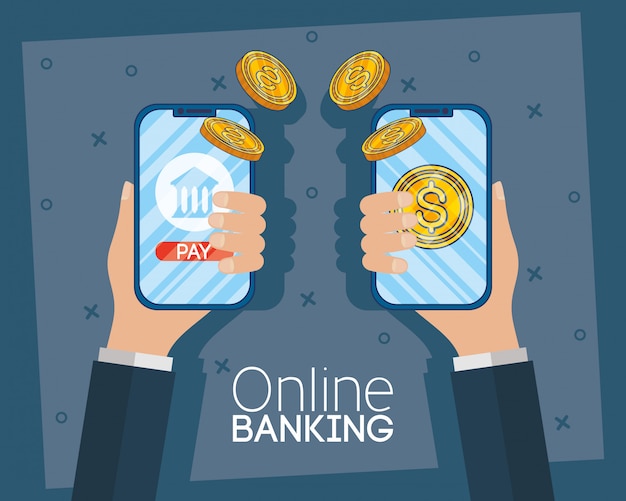 Banking online-technologie mit smartphones