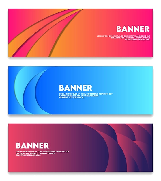 Banner abstraktes design und abdeckungen im modernen stil