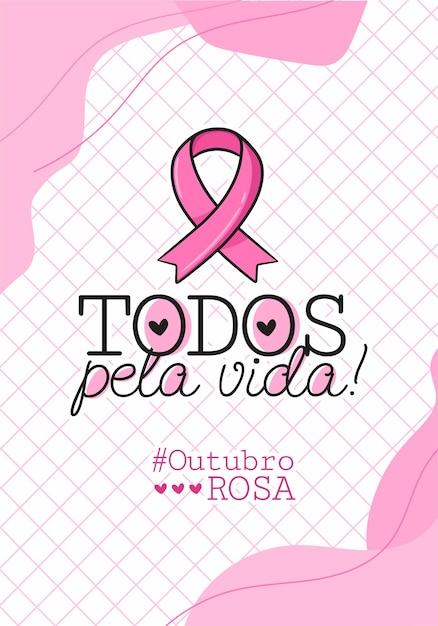 Banner auf portugiesisch für zusammensetzung oktober rosa brustkrebsprävention brasilien