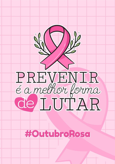 Banner auf portugiesisch für zusammensetzung oktober rosa brustkrebsprävention brasilien