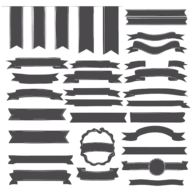 Banner Band Silhouette Vektor schwarze Form