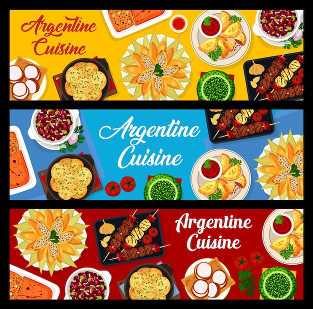 Banner der argentinischen küche argentinische speisen