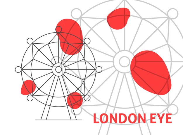 Vektor banner der london eye line