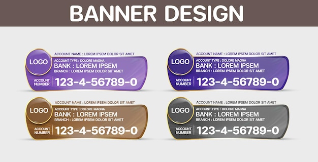 Banner-Design, Bankkonto-Banner oder Header-Vorlagen-Vektor