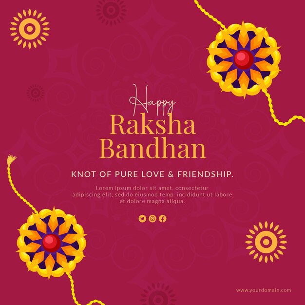 Banner-design der glücklichen indischen festivalvorlage raksha bandhan