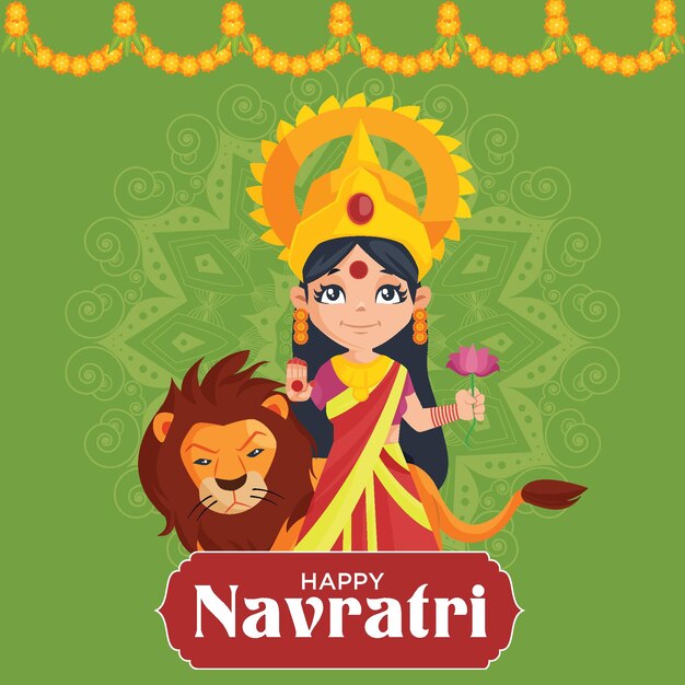 Banner-design der glücklichen navratri indian festival-vorlage