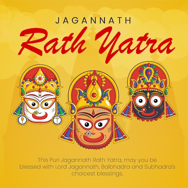 Banner-design der indischen festival jagannath rath yatra-vorlage