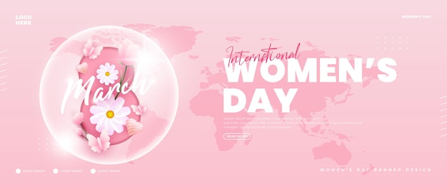 Banner-design für den internationalen frauentag