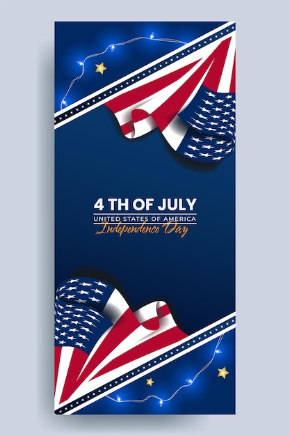 Banner-Design für die USA-Tage in den sozialen Medien