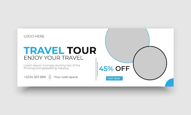Banner-Design für Reise- und Urlaubs-Web-Cover