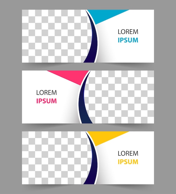 Vektor banner-design-set mit leerem bild