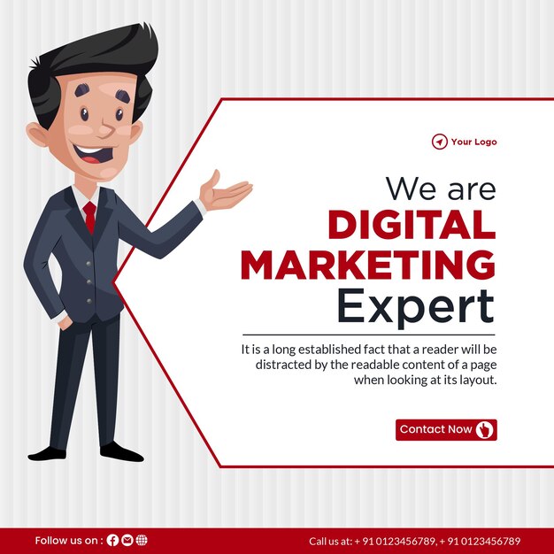 Banner-Design von Wir sind eine Expertenvorlage für digitales Marketing