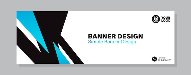 Vektor banner-design-vorlage kreative moderne visitenkarten-vektorillustration schwarze und blaue farbe