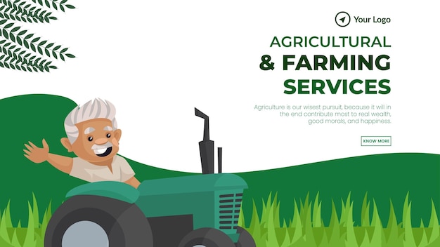 Vektor banner-designvorlage für landwirtschaftliche und landwirtschaftliche dienstleistungen
