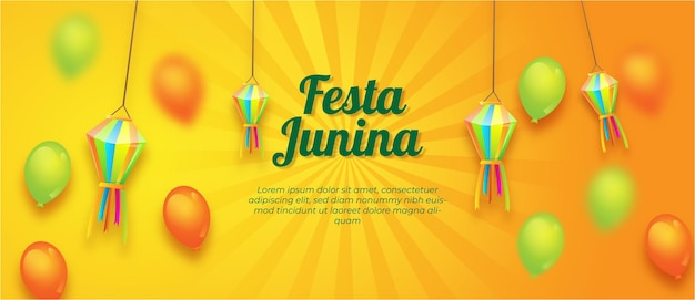 Banner festa junina dekorativer feierhintergrund