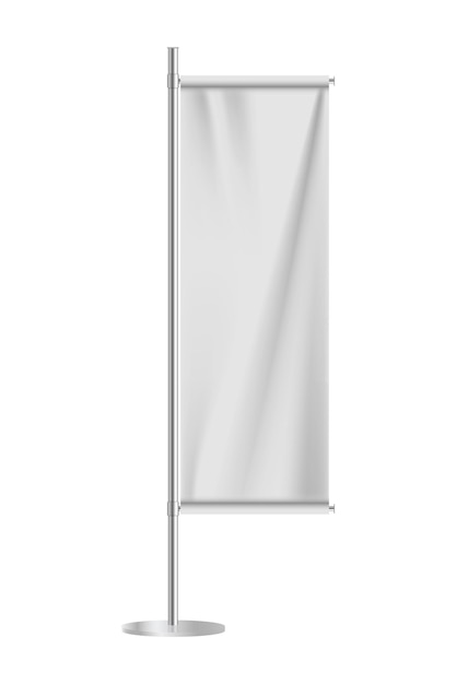 Banner-Flagge-Mockup mit Metall-Flaggenmast