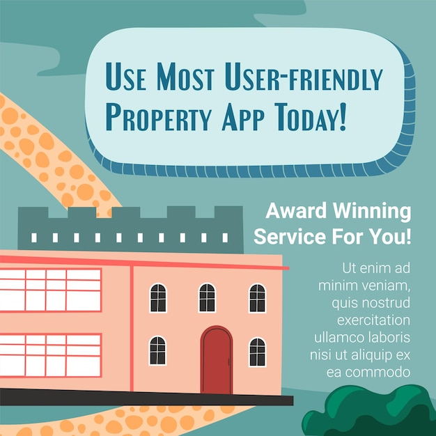 Banner für benutzerfreundliche anwendungen der immobilien-app