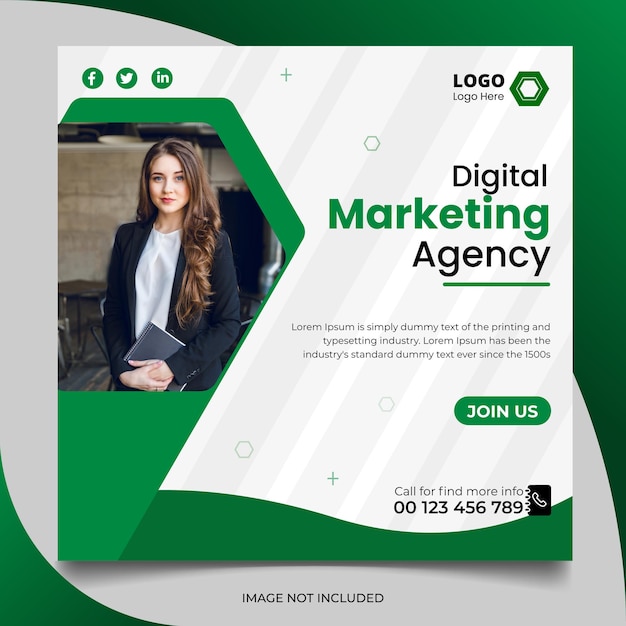 Banner für digitale Marketingagenturen und Corporate Social Media oder Instagram- und Facebook-Posts