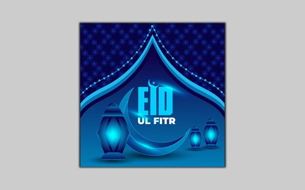 Vektor banner für eid ul fitr in sozialen medien oder vorlage für instagram-posts