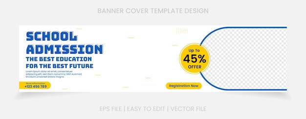 Vektor banner für ein banner für ein cover für den social-media-design-eintritt mit bildvorlage