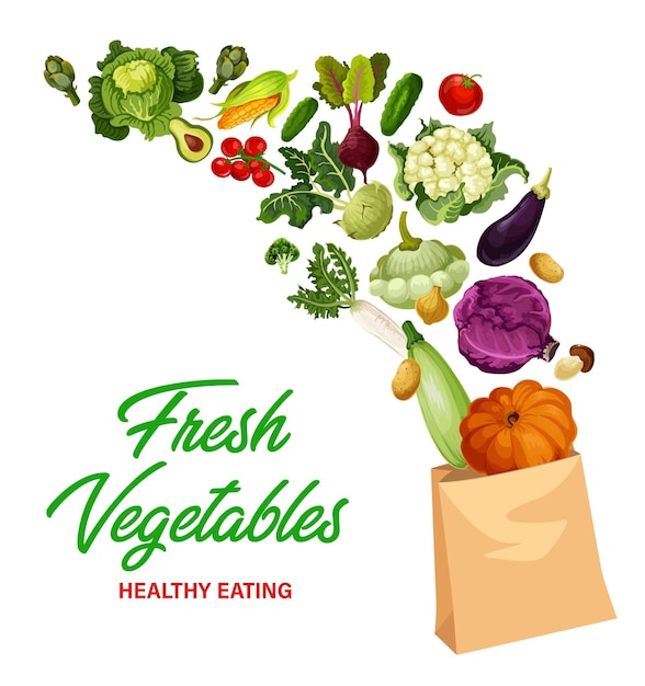 Vektor banner für gesunde ernährung auf dem markt für frisches gemüse