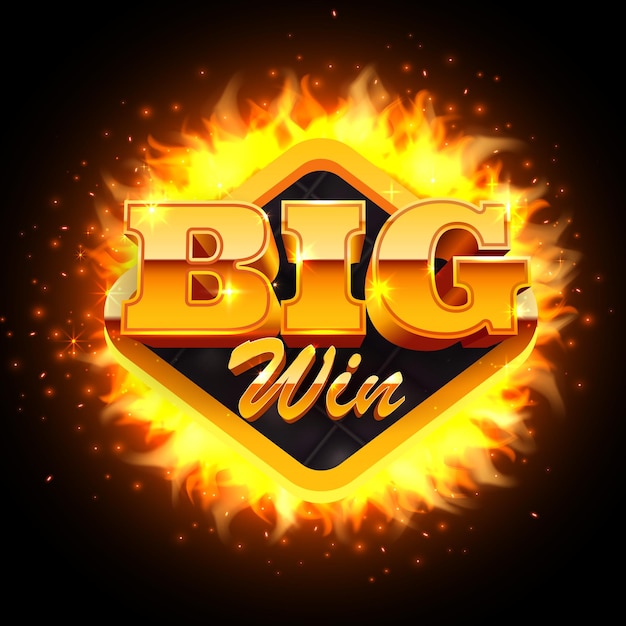 Banner für große gewinne schild mit goldenen buchstaben online-casino