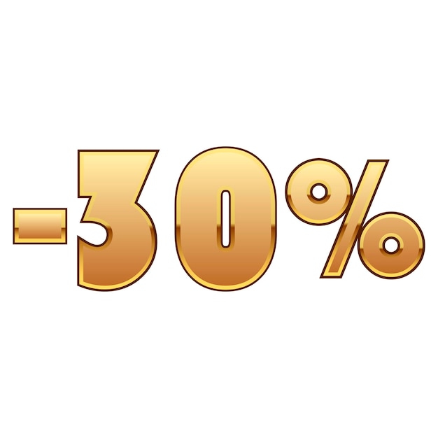 Banner golden glänzend hell Preissenkung um 30 Prozent