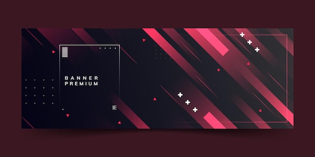 Vektor banner-hintergrund. vollfarbe, rosa und schwarze abstufungen, geometrisch