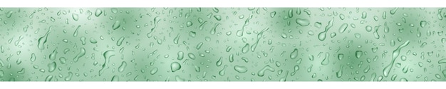 Banner in hellgrünen farben mit wassertropfen und -streifen, die die oberfläche hinunterfließen
