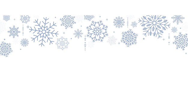 Vektor banner mit blauen schneeflocken weihnachten und neujahr winterhintergrund mit schnee