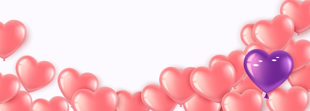 Banner mit rosa luftballons