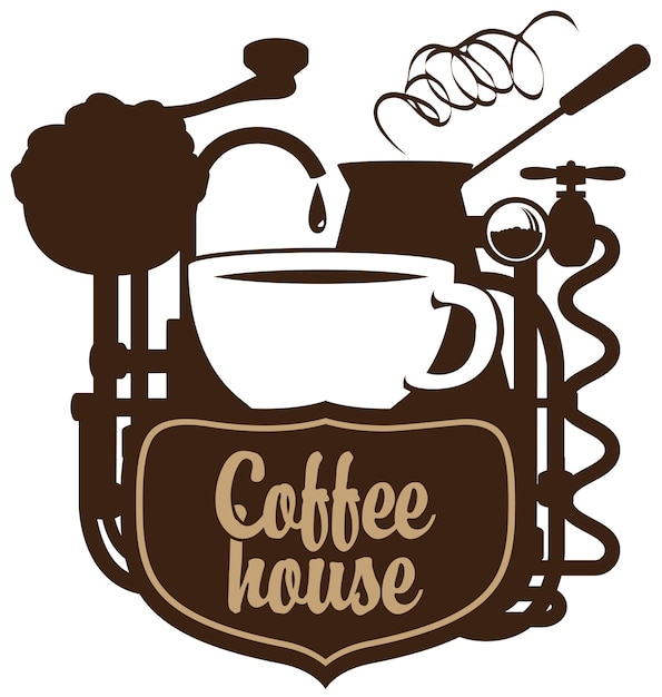 Vektor banner mit tasse und kaffeemaschine
