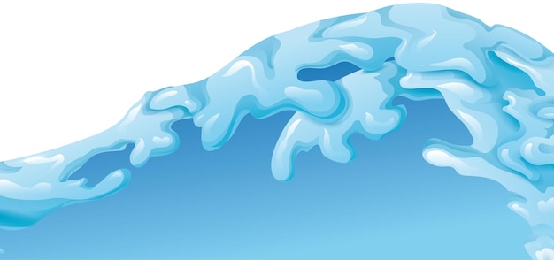 Vektor banner mit wasserstrom oder welle über blau-weißem hintergrund gradient-stil-design