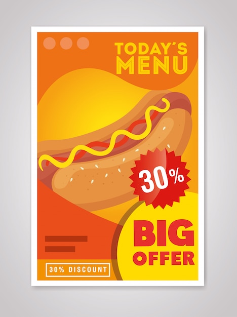 banner of angebot von fast food mit dreißig prozent rabatt