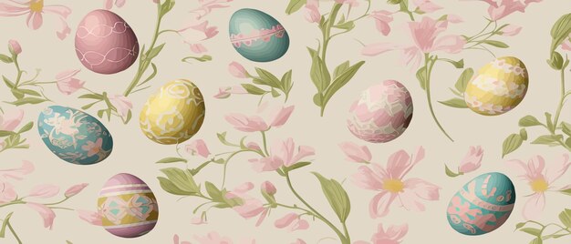 Banner ostereier nahtlose muster vektor illustration ostern dekorative eier hintergrund für