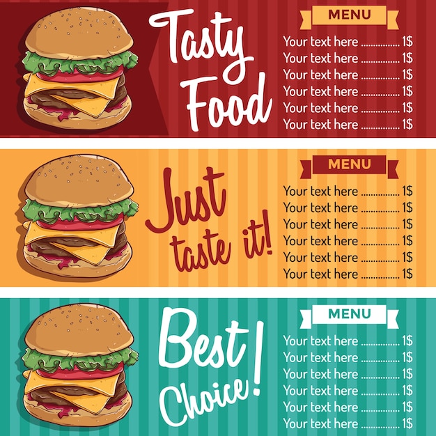 Banner von fast food