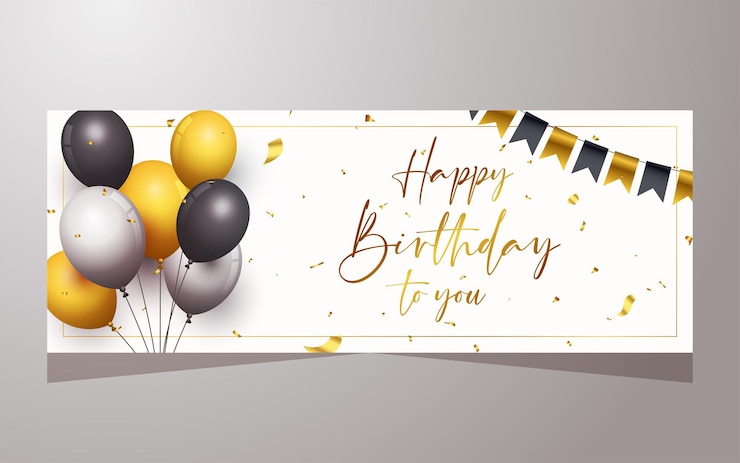 Vektor banner-vorlage für alles gute zum geburtstag
